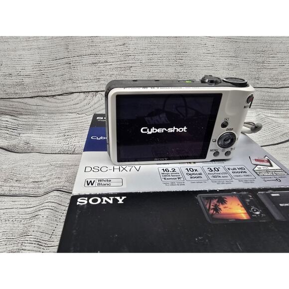 Sony Cyber-Shot DSC-HX7V 16.2MP Digital Point & Shoot Camera White MINT w/Box - Picture 12 of 13
